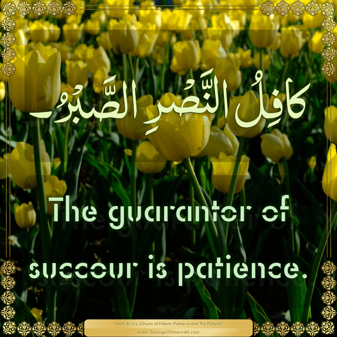 The guarantor of succour is patience.